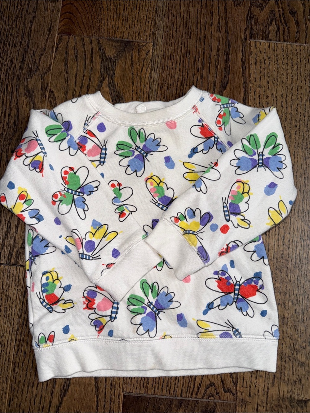 Stella McCartney Kids Cream Sweatshirt Multicolor Floral Motif butterfly 24month - Picture 5 of 14